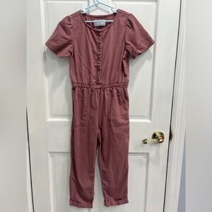 OLD NAVY Pink Utility Short Sleeve Jumpsuit With Pockets SIZE 8 Girls Pre Loved